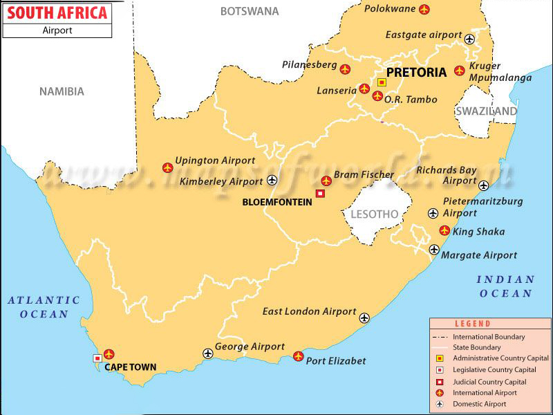 Main Airports in South Africa