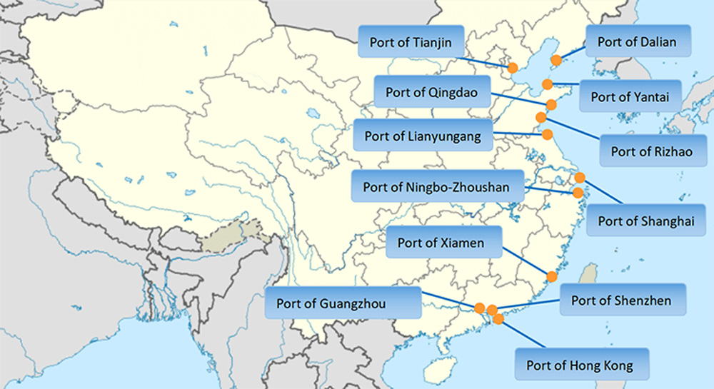 sea freight departure port in China